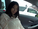 Yua Sakuya arousing Japanese amateur gives blowjob in the car picture 13