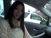 Yua Sakuya arousing Japanese amateur gives blowjob in the car