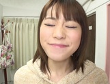 Reina Oomori swallows after a nasty blowjob picture 13