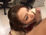 Shelly Fuji Asian teen in school uniform sucks cock picture 35