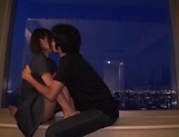 An arousal kissing gets Mayu Satou horny