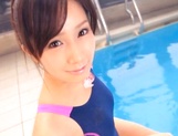 Teen babe in a tight swimsuit Kojima Minami fucked by he coach picture 11