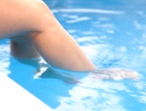 Teen sweetie with perky boobs Minami Kojima fucked in a swimming po ol