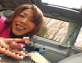 Busty teen plays with cock while in the car picture 20