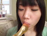 Ami Hyakutake, enticing Asian teen enjoys toys in her pussy