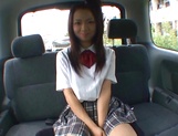 Horny Asian schoolgirl, Anna Oguri gives a steaming blowjob in a car picture 1