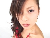 Japanese AV model in red lingerie amazes during hot solo picture 44