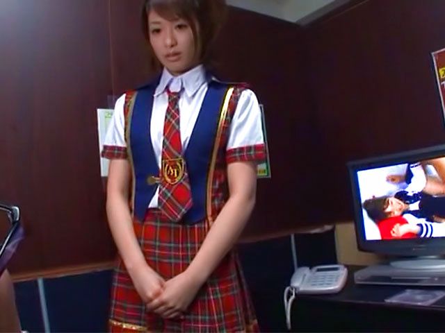 Kinky Tokyo teen Nanami Kawakami watches porn and teases a dick