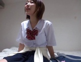 Ryouka Asakura enticing JP gal in a school uniform gets her tight pussy creamed