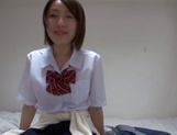 Ryouka Asakura enticing JP gal in a school uniform gets her tight pussy creamed