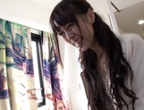 Sexy amateur girl in a mini skirt, Shizuku Memori enjoys a hot sex action