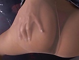 Hot MILF Mako Oda shows off her big Asian ass while masturbating