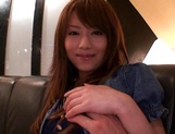 Horny Asian milf Akiho Yoshizawa gets dildoed on a couch