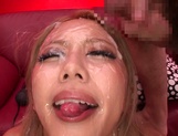 Facial ends Arisa Takimoto's filthy Asian porn show in POV picture 44