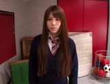 Pretty Japanese teen Ai Nikaidou strips and sucks cock in pov