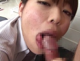 Hot office lady Ruri Jouta gets seduced at her working place gives a blow picture 30
