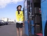 Hot cosplay action with a cute babe on a bus, Kaede Matsushima