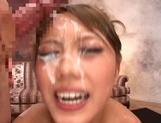 Steaming AV model Arisa Takimoto gets massive facial cum load picture 93