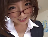 Busty Asian teacher teases and sucks a huge dong picture 20