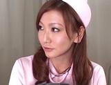 Wild Japanese nurse, Emi Harukaze gets harsh anal treatment