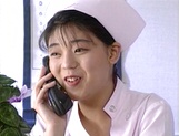 Sexy nurse Hitomi Kouya in stockings gets hardcore banging from doctor
