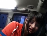 Asian teen babe sucks a lucky guy?s hard dick in a car picture 29