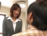 Ichika Kanhata naughty Japanese teacher sucks cock and gets cumshot