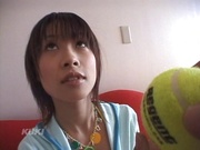 Juicy teen Aika Hoshizaki giving a hot oral job to her pal