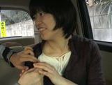 Amazing Japanese gives oral in the car outside picture 20