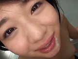 Eri Natsume nice Asian teen in her swimsuit gives pov blowjob picture 65
