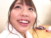 Hitomi Maisaka Asian babe gives amazing blowjob