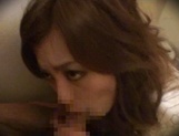Delicious Japanese offie lady Aki Asada blows cock in a toilet on pov picture 51