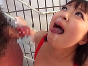 Ai Makise, naughty Asian teen gives amazing outdoor blowjob
