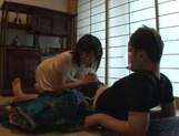 Yuumi Nagasaku big boobed teen enjoys a tit fuck after masturbation