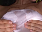 Big tit Japanese AV model has oiled body massaged