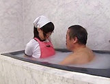 Mako Konno Asian housewife has big tits fucked in the bath picture 32