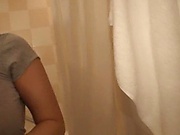 Asian milf, Tsukada Shiori gets huge boobs fucked in the bathroom