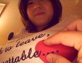Ozawa Arisu big boobed Asian teen enjoys a vibrator in her pussy picture 15