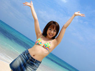Chikaho Ito Asian Model Enjoys Posing On The Beach