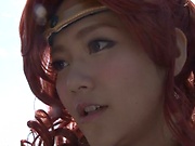 Sizzling hot Asian chicks in costume fuck good