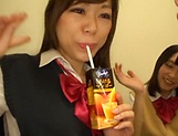 Japanese schoolgirls gone wild on strong cock picture 12