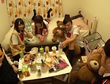 Japanese schoolgirls gone wild on strong cock picture 17