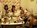Japanese schoolgirls gone wild on strong cock picture 31