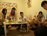 Japanese schoolgirls gone wild on strong cock picture 44