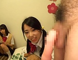Japanese schoolgirls gone wild on strong cock picture 59
