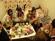 Japanese schoolgirls gone wild on strong cock