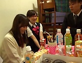 Amateur gangbang porn show with horny Asian schoolgirls picture 14