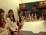 Amateur gangbang porn show with horny Asian schoolgirls picture 16