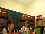 Amateur Asian teen in glasses is into a pov gangbang