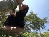 Sexy Japanese milf shows off her hot talent outdoors picture 100
